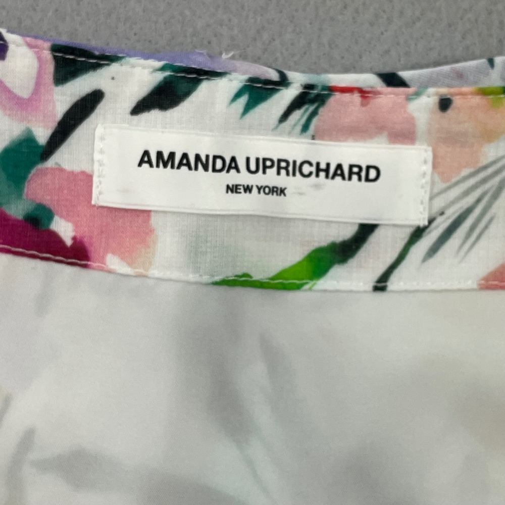 Amanda Uprichard Fifer Women's Small Cami Tank Floral Silk Ruffle Tie Strap Top - Picture 3 of 6
